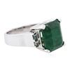 Image 2 : 14KT White Gold 6.73 ctw Emerald and Diamond Ring