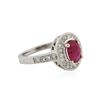 Image 2 : 14KT White Gold 1.18 ctw Ruby and Diamond Ring