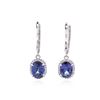 Image 1 : 14KT White Gold 4.41 ctw Tanzanite and Diamond Earrings