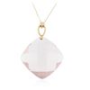 Image 2 : 10KT Yellow Gold 58.10 ctw Rose Quartz Pendant With Chain