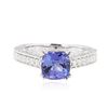 Image 1 : 14KT White Gold 1.98 ctw Tanzanite and Diamond Ring