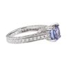 Image 2 : 14KT White Gold 1.98 ctw Tanzanite and Diamond Ring