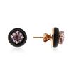 Image 2 : 18KT Rose Gold 1.84 ctw Amethyst and Onyx Earrings