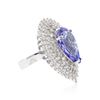 Image 2 : 14KT White Gold 11.43 ctw Tanzanite and Diamond Ring