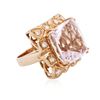 Image 2 : 14KT Rose Gold GIA Certified 25.19 ctw Kunzite and Diamond Ring