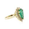 Image 2 : 14KT Yellow Gold 2.60 ctw Emerald and Diamond Ring