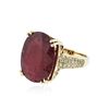 Image 2 : 14KT Yellow Gold 17.47 ctw Ruby and Diamond Ring