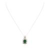 Image 1 : 14KT White Gold 1.88 ctw Emerald and Diamond Pendant With Chain