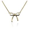 Image 2 : 14KT Yellow Gold 0.05 ctw Diamond Bow Necklace
