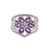 Image 1 : 14KT White Gold 1.25 ctw Amethyst and Diamond Ring