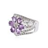 Image 2 : 14KT White Gold 1.25 ctw Amethyst and Diamond Ring