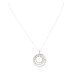 14KT White Gold 1.55 ctw Diamond Pendant With Chain