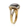 Image 3 : 10KT Yellow Gold 9.55 ctw Garnet and Diamond Ring