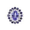 Image 1 : 14KT White Gold 3.37 ctw Tanzanite, Sapphire and Diamond Ring