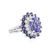 Image 2 : 14KT White Gold 3.37 ctw Tanzanite, Sapphire and Diamond Ring