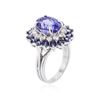 Image 3 : 14KT White Gold 3.37 ctw Tanzanite, Sapphire and Diamond Ring