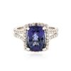 Image 1 : 14KT White Gold 4.36 ctw Tanzanite and Diamond Ring