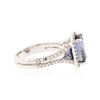 Image 3 : 14KT White Gold 4.36 ctw Tanzanite and Diamond Ring