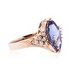 Image 2 : 14KT Rose Gold 2.90 ctw Tanzanite and Diamond Ring
