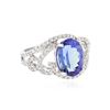 Image 2 : 14KT White Gold 3.23 ctw Tanzanite and Diamond Ring