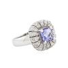 Image 2 : 14KT White Gold 1.52 ctw Tanzanite and Diamond Ring