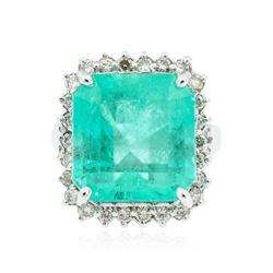 14KT White Gold 11.62 ctw Emerald and Diamond Ring