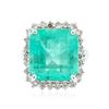 Image 1 : 14KT White Gold 11.62 ctw Emerald and Diamond Ring
