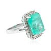Image 2 : 14KT White Gold 11.62 ctw Emerald and Diamond Ring
