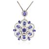 Image 1 : 14KT White Gold 8.42 ctw Tanzanite and Diamond Pendant With Chain