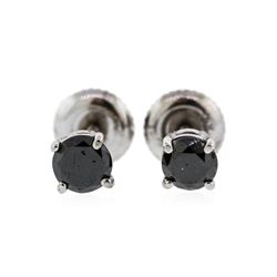 14KT White Gold 0.50 ctw Black Diamond Earrings