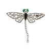 Image 1 : 14KT White Gold 0.27 ctw Diamond, Onyx and Emerald Butterfly Pin