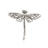 Image 2 : 14KT White Gold 0.27 ctw Diamond, Onyx and Emerald Butterfly Pin