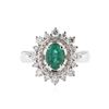 Image 1 : 14KT White Gold 0.69 ctw Emerald and Diamond Ring