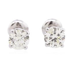 14KT White Gold 1.29 ctw Diamond Solitaire Earrings