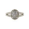 Image 1 : 18KT White Gold 1.50 ctw Star Sapphire and Diamond Ring