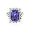 Image 1 : 14KT White Gold 3.90 ctw Tanzanite and Diamond Ring