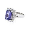 Image 2 : 14KT White Gold 3.90 ctw Tanzanite and Diamond Ring