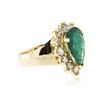 Image 2 : 14KT Yellow Gold 2.48 ctw Emerald and Diamond Ring