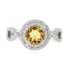 Image 1 : 14KT White Gold 0.81 ctw Citrine and Diamond Ring