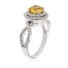 Image 3 : 14KT White Gold 0.81 ctw Citrine and Diamond Ring