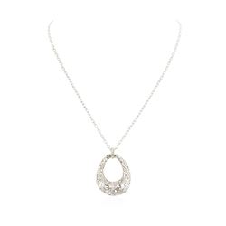 14KT White Gold 0.46 ctw Diamond Pendant With Chain