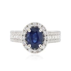 18KT White Gold 1.57 ctw Sapphire and Diamond Ring