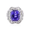 Image 1 : 14KT White Gold GIA Certified 9.51 ctw Tanzanite and Diamond Ring