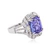 Image 2 : 14KT White Gold GIA Certified 9.51 ctw Tanzanite and Diamond Ring
