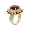 Image 3 : 14KT Yellow Gold 13.53 ctw Ruby and Diamond Ring