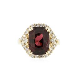 14KT Yellow Gold 7.04 ctw Rubellite Tourmaline and Diamond Ring