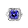Image 1 : 18KT White Gold GIA Certified 12.57 ctw Tanzanite and Diamond Ring