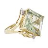 Image 2 : 10KT Two-Tone Gold 11.00 ctw Amethyst and Diamond Ring