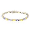 Image 1 : 14KT White Gold 5.30 ctw Sapphire, Tanzanite and Diamond Bracelet