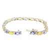 Image 3 : 14KT White Gold 5.30 ctw Sapphire, Tanzanite and Diamond Bracelet